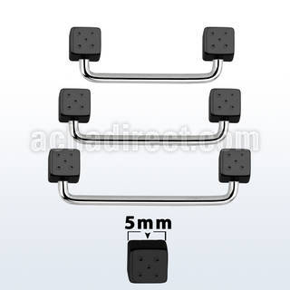 suddt5 90 polished steel surface barbell w 5mm black dices