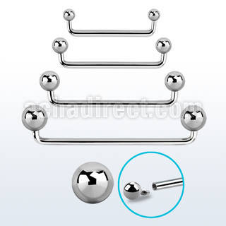 sudib internal steel surface barbell w 2 3 to 5mm balls