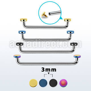 sudite3 barbell superficial industrial acero quirurgico rosca interna 90 grados discos pvd 3mm distribuidor