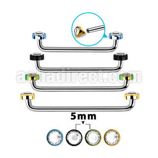suditjf5 internal steel surface barbell w 2 5mm crystal tops