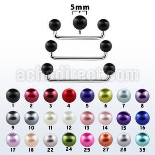 sudpr5 90 316l steel industrial surface barbell w pearl balls