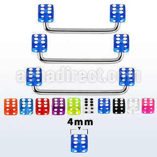 sudvd4 90 316l steel surface barbell w 4mm acrylic uv dices