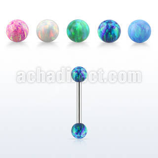bbeop3ss helix piercing ceja acero quirurgico 1mm bolas opalo 3mm distribuidor