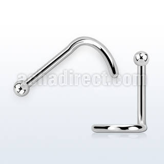 surgical steel nose screw, 20g w 2mm ball shaped top