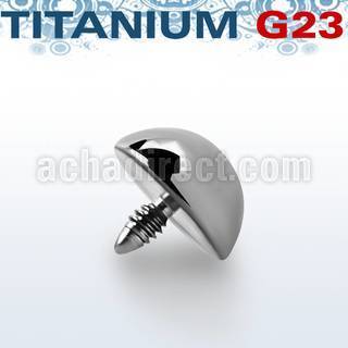 tahb5 5mm titanium g23 half ball shaped dermal anchor top part