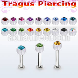 tlbajb4s 316l steel tragus labret 16g w a 4mm bio flex jewel ball