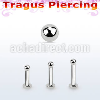 tlbb2 316l steel tragus labret 16g w a 2mm ball 