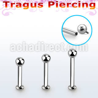 tlbbin3 316l steel internally threaded tragus labret 3mm ball