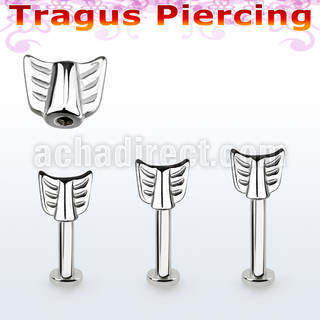 tlbeaw 316l steel tragus labret 16g w an arrow top 