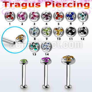 tlbifrd steel internal tragus labret multi crystal top tristar
