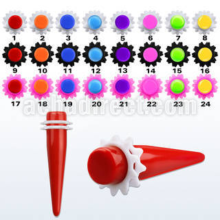 tpsvr solid colored acrylic taper with fancy rubber o rings