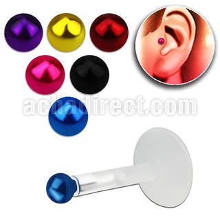 trgs11 bioflex tragus piercing w 2mm color plated silver ball