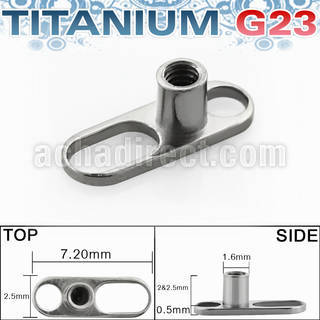 tsa3 titanium long circular holed base for dermal piercing