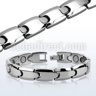 ub116 high polished tungsten bracelet with interlocking links