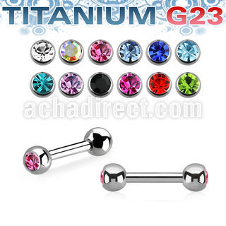 ubbe2c titanium g23 barbell bezel set jewel balls