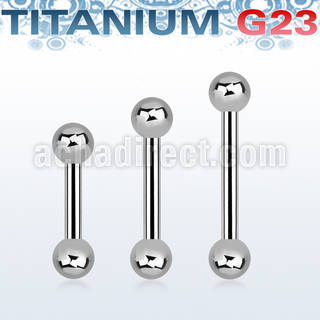 ubbeb titanium g23 eyebrow barbell with two 3mm balls