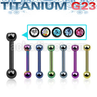 ubbert52 anodized titanium g23 tragus barbell w 3mm jewel ball