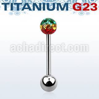 ubbfr5r titanium g23 barbell w 5mm rasta ferido ball