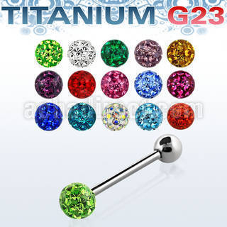 ubbfr6 barbell lengua titanio g23 bola multi cristal ferido 6mm bola titanio liso 6mm venta