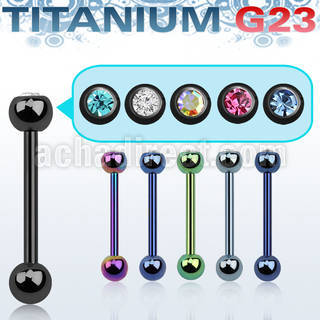 ubbtcs titanium g23 tongue barbell w top 5mm jewel ball