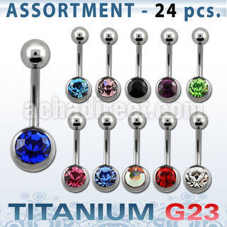 ublk20b bulk of titanium g23 belly bananas with 8mm bezel jewel