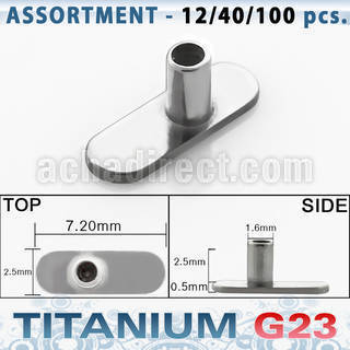 ublk302 bulk of solid titanium g23 dermal anchor base part