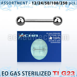 ublk482 sterilized titanium g23 nipple barbell with a 5mm ball