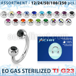 ublk487 eo gas sterilized piercing titanium g23 circular barbell 3mm