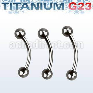 ubneb titanium g23 eyebrow banana with two 3mm balls