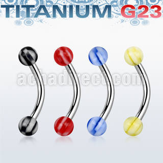 ubneck titanium g23 banana ring with checkered acrylic ball