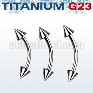 ubnecn titanium g23 eyebrow banana with two 3mm cones