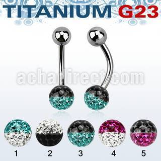 ubnfr6e titanium g23 banana w steel 6mm 2 color ferido ball