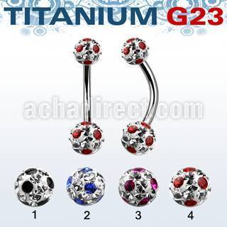 ubnfrsa titanium g23 belly banana w 5 6mm dotted ferido balls