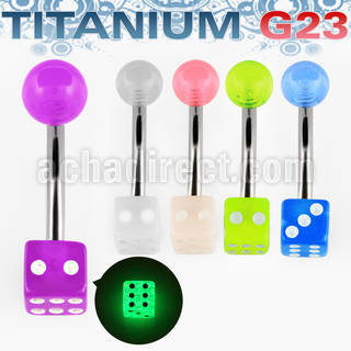 ubngld piercing ombligo titanio g23 dado acrilico 5mm brilla oscuridad mayorista