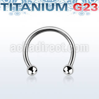 ucbe25 titanium g23 circular eyebrow barbell with 2 5mm balls
