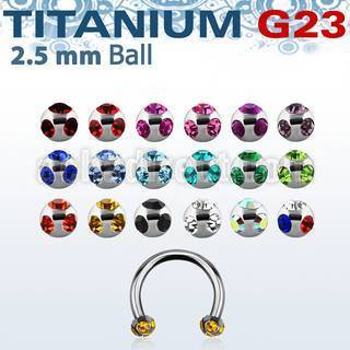 ucbemj25 titanium g23 circular barbell w 2 5mm multijewel balls