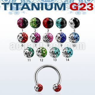 ucbfr3e titanium g23 eyebrow lip barbell w 3mm 2 color balls
