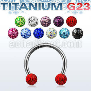ucbfr4 titanium g23 circular barbell w 4mm multicrystal ball
