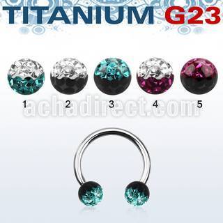 ucbfr5e titanium g23 circular barbell with a 5mm 2 color ball