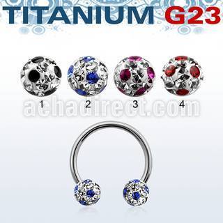 ucbfr6a titanium g23 circular barbell w 6mm dotted ball