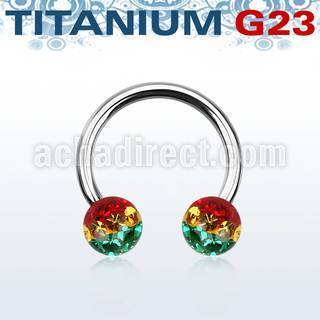 ucbfr6r titanium g23 circular barbell w 6mm rasta balls
