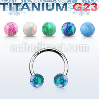 ucbop6 titanium g23 circular barbell w 6mm synthetic opal balls