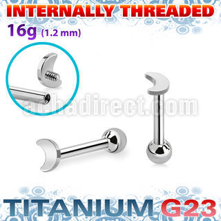 uhein5 titanium g23 internally threaded barbell 3mm flat