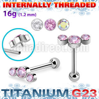 uhein9 titanium g23 internally threaded barbell 3 cz
