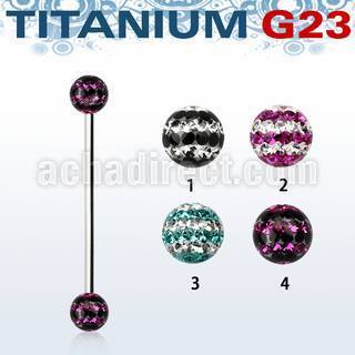 uinfr5d titanium g23 barbell w 5mm ti line ferido balls