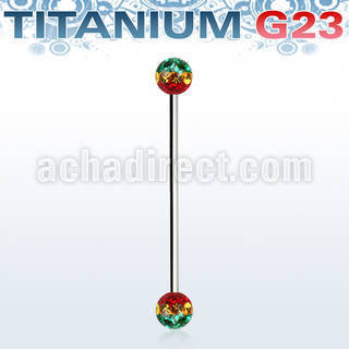uinfr5r titanium g23 barbell w 5mm rasta ferido ball