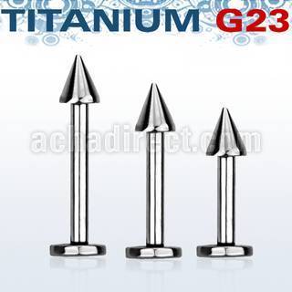 ulbcn3 titanium g23 labret with a 3mm cone length 6mm 16mm