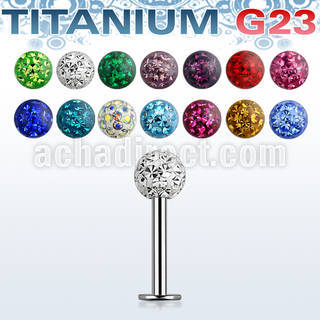 ulbfr4s titanium g23 labret with 4mm multi crystal ball
