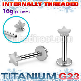 ulbin1 titanium g23 internally threaded labret 3mm flat