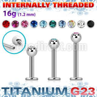 ulbjb3i titanium g23 internal labret jewel ball